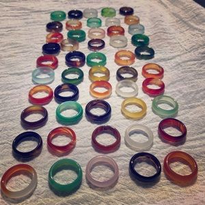 🔥SALE🔥50 Agate gemstone Ring Set